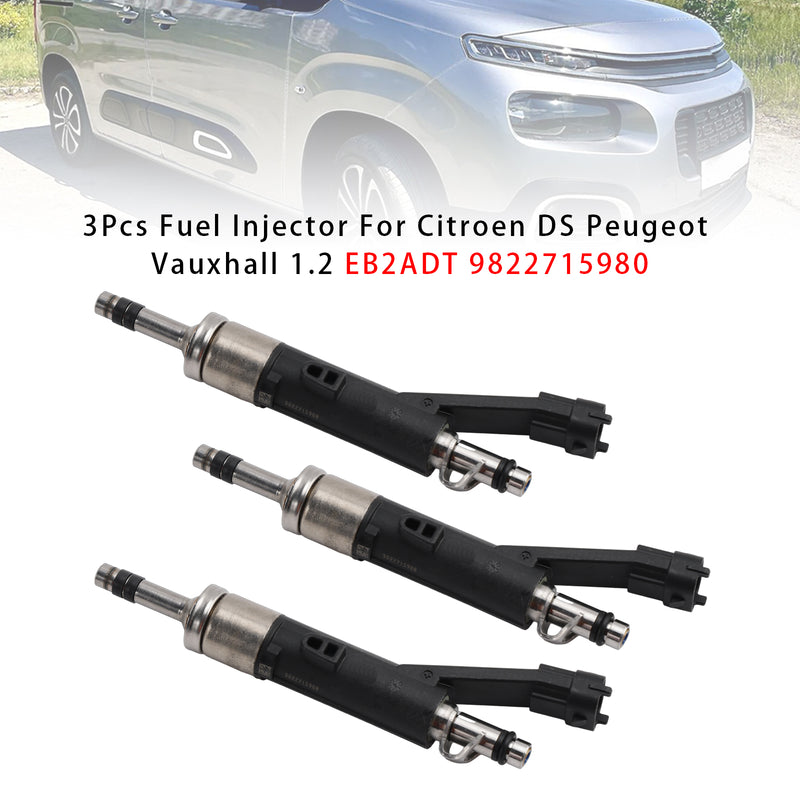 Citroen DS Peugeot Vauxhall 1.2 EB2ADT 9822715980 3Pcs Fuel Injector