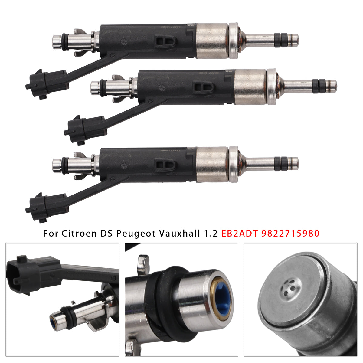 Citroen DS Peugeot Vauxhall 1.2 EB2ADT 9822715980 3Pcs Fuel Injector