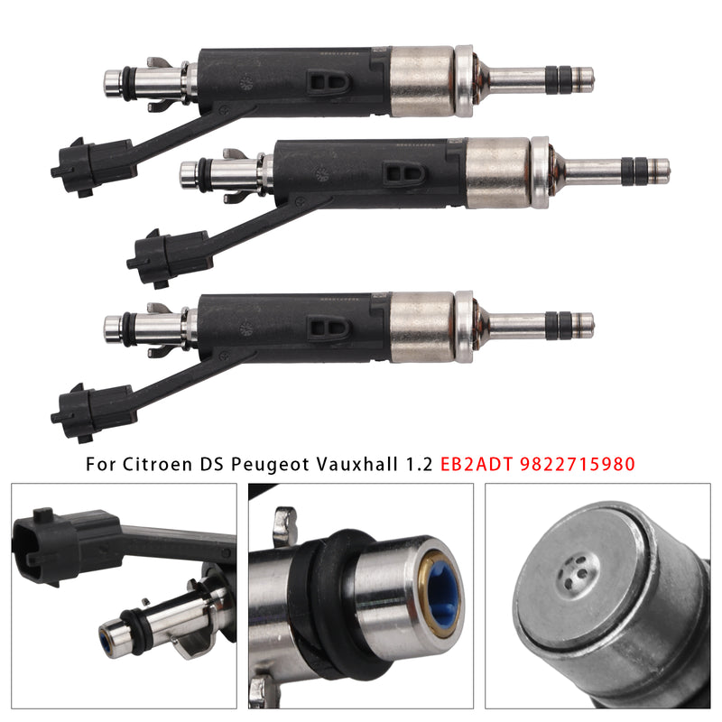 Citroen DS Peugeot Vauxhall 1.2 EB2ADT 9822715980 3Pcs Fuel Injector