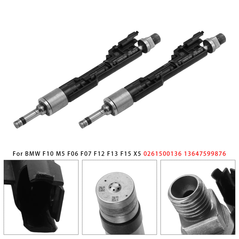 BMW F10 M5 F06 F07 F12 F13 F15 X5 0261500136 13647599876 2Pcs Fuel Injector