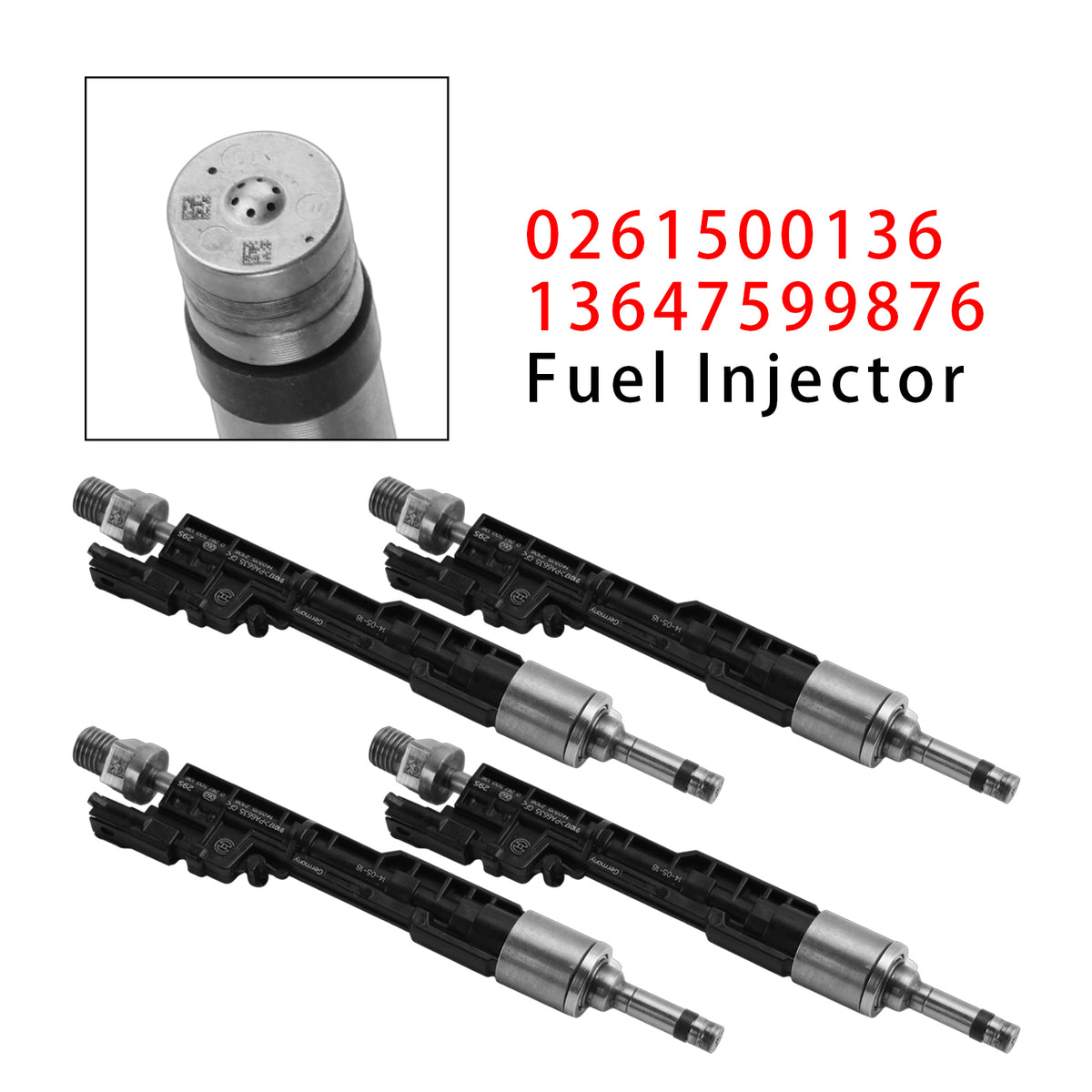 BMW F10 M5 F06 F07 F12 F13 F15 X5 0261500136 13647599876 4PCS Fuel Injector