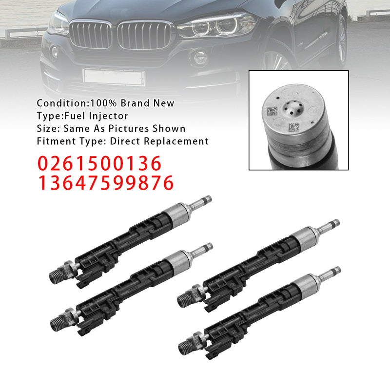 BMW F10 M5 F06 F07 F12 F13 F15 X5 0261500136 13647599876 4PCS Fuel Injector