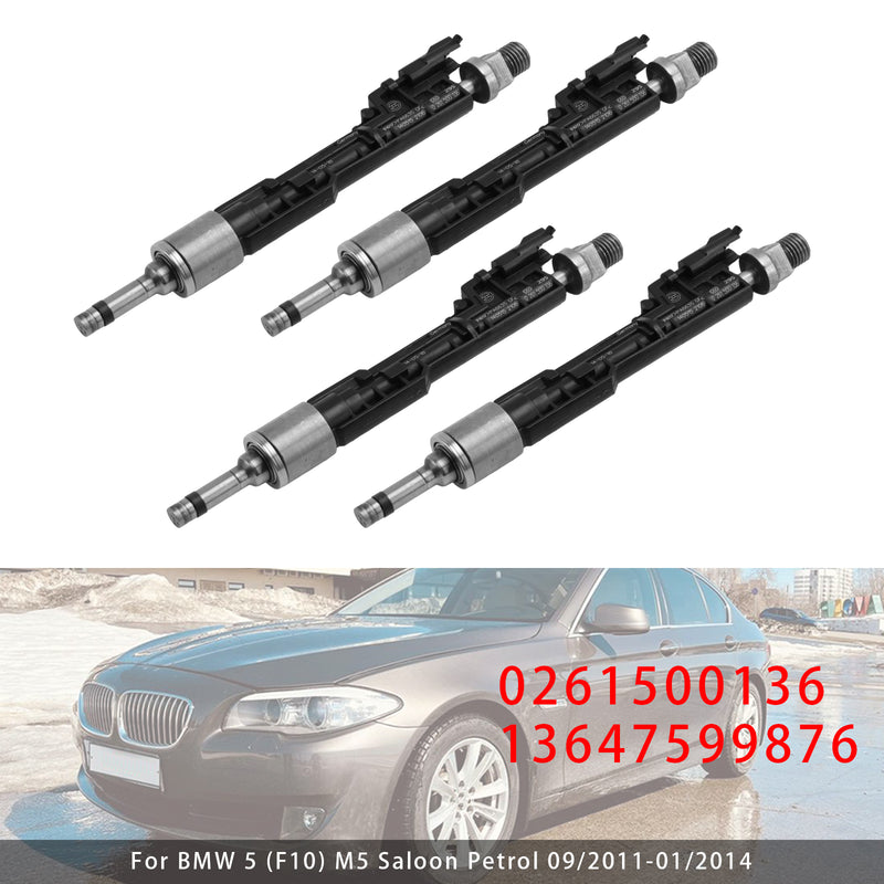 BMW F10 M5 F06 F07 F12 F13 F15 X5 0261500136 13647599876 4PCS Fuel Injector