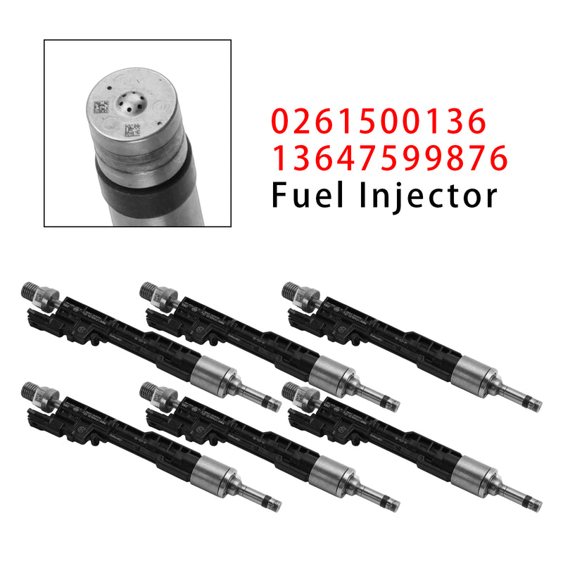 BMW F10 M5 F06 F07 F12 F13 F15 X5 0261500136 13647599876 6PCS Fuel Injector