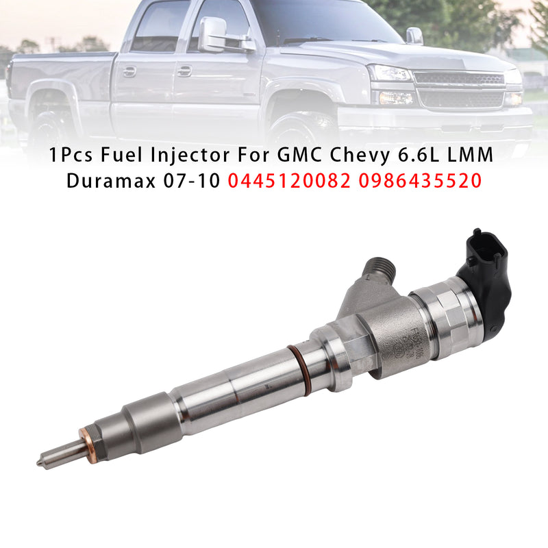 GMC Chevy 6.6L LMM Duramax 2007-2010 0445120082 0986435520 1PCS Fuel Injector
