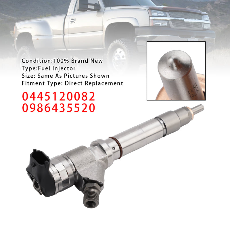 GMC Chevy 6.6L LMM Duramax 2007-2010 0445120082 0986435520 1PCS Fuel Injector