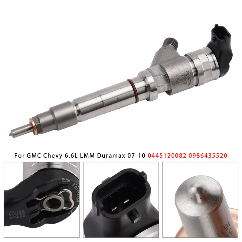 GMC Chevy 6.6L LMM Duramax 2007-2010 0445120082 0986435520 1PCS Fuel Injector