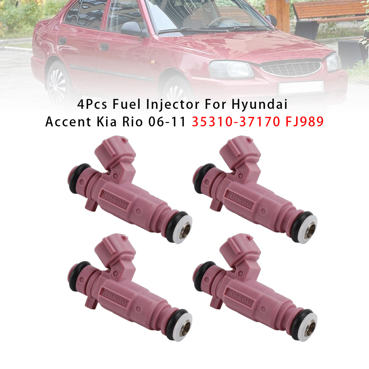 Hyundai Accent Kia Rio 2006-2011 35310-37170 FJ989 4PCS Fuel Injector