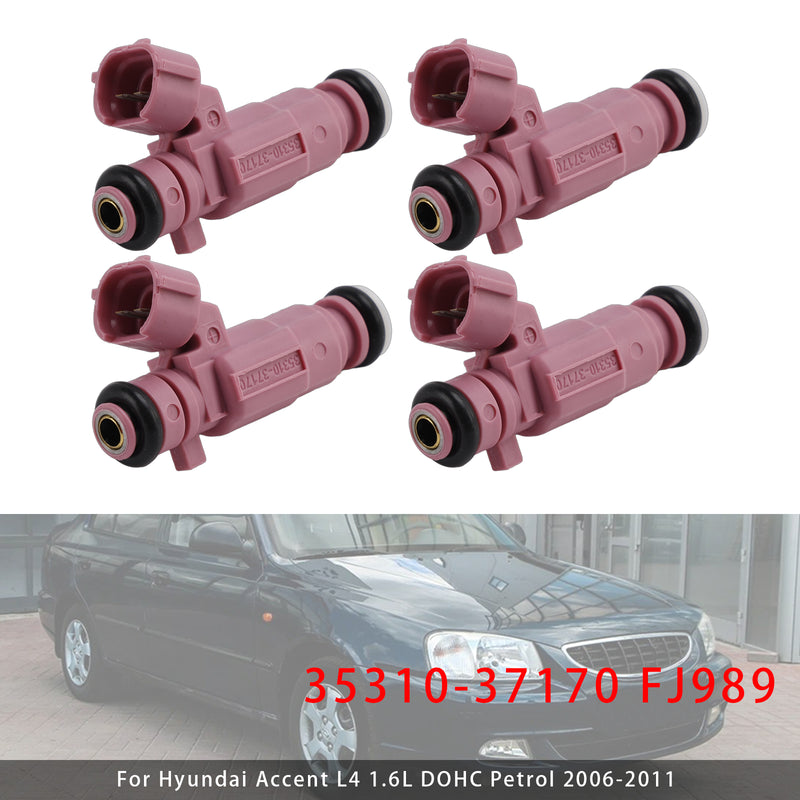 Hyundai Accent Kia Rio 2006-2011 35310-37170 FJ989 4PCS Fuel Injector