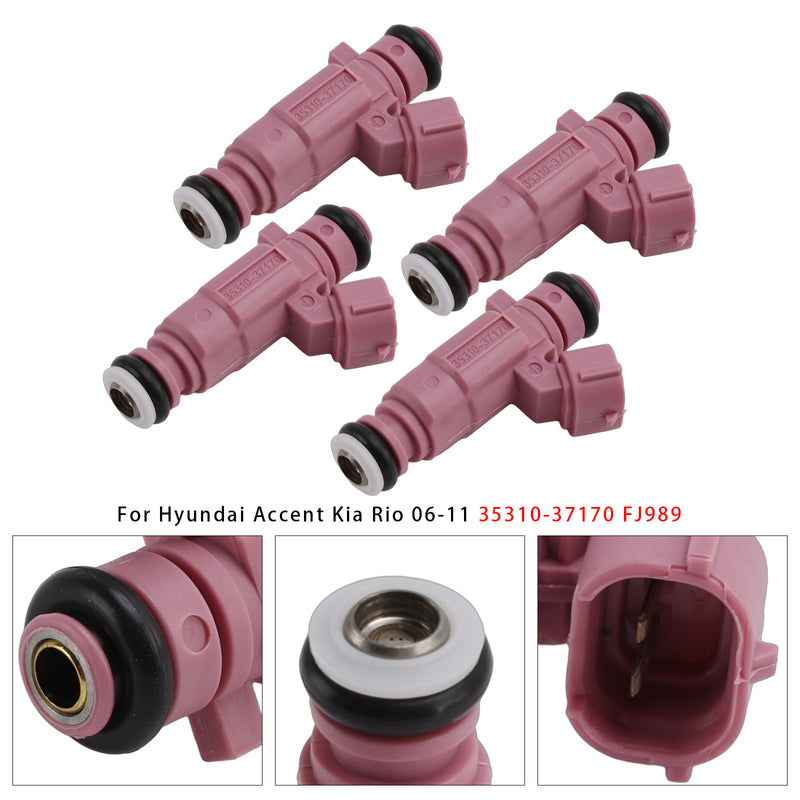 Hyundai Accent Kia Rio 2006-2011 35310-37170 FJ989 4PCS Fuel Injector