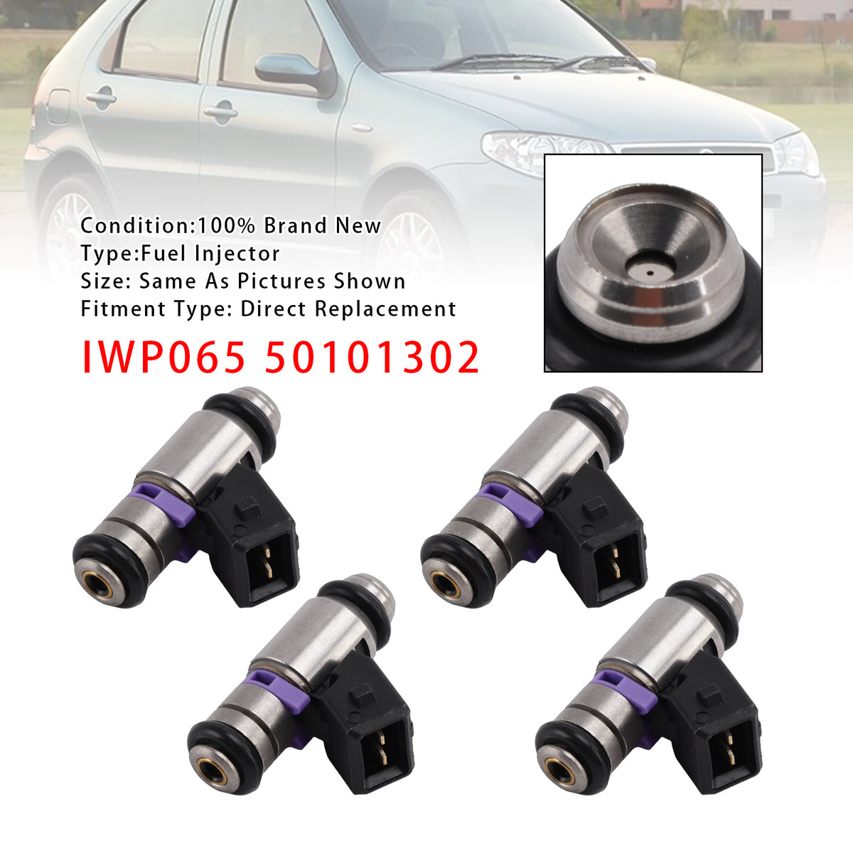 Fiat Panda 1.1 Punto 1.2 Seicento Doblo IWP065 50101302 4PCS Fuel Injector