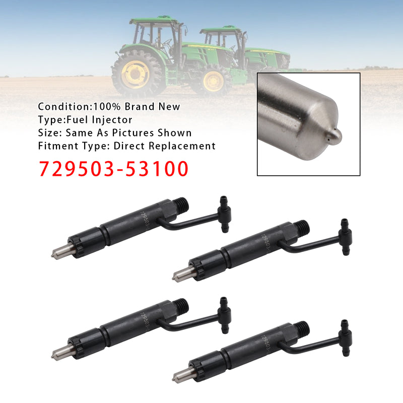 Yanmar 3TNE84 3TNE88 4TNE84 John Deere 729503-53100 4PCS Fuel Injector