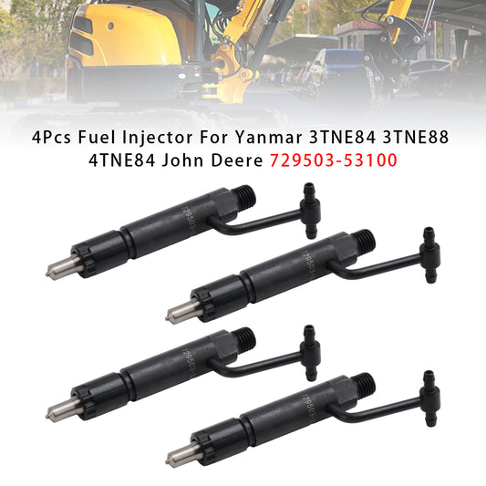 Yanmar 3TNE84 3TNE88 4TNE84 John Deere 729503-53100 4PCS Fuel Injector