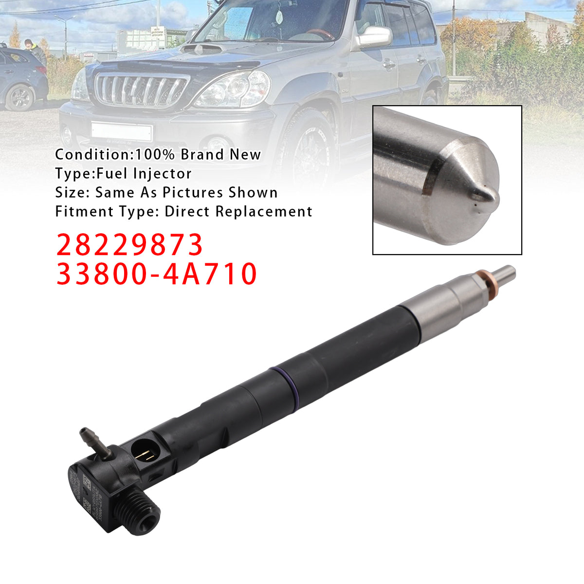 Hyundai KIA H1 2.5 CRDi Kia 28229873 33800-4A710 1PCS Common Rail Injector