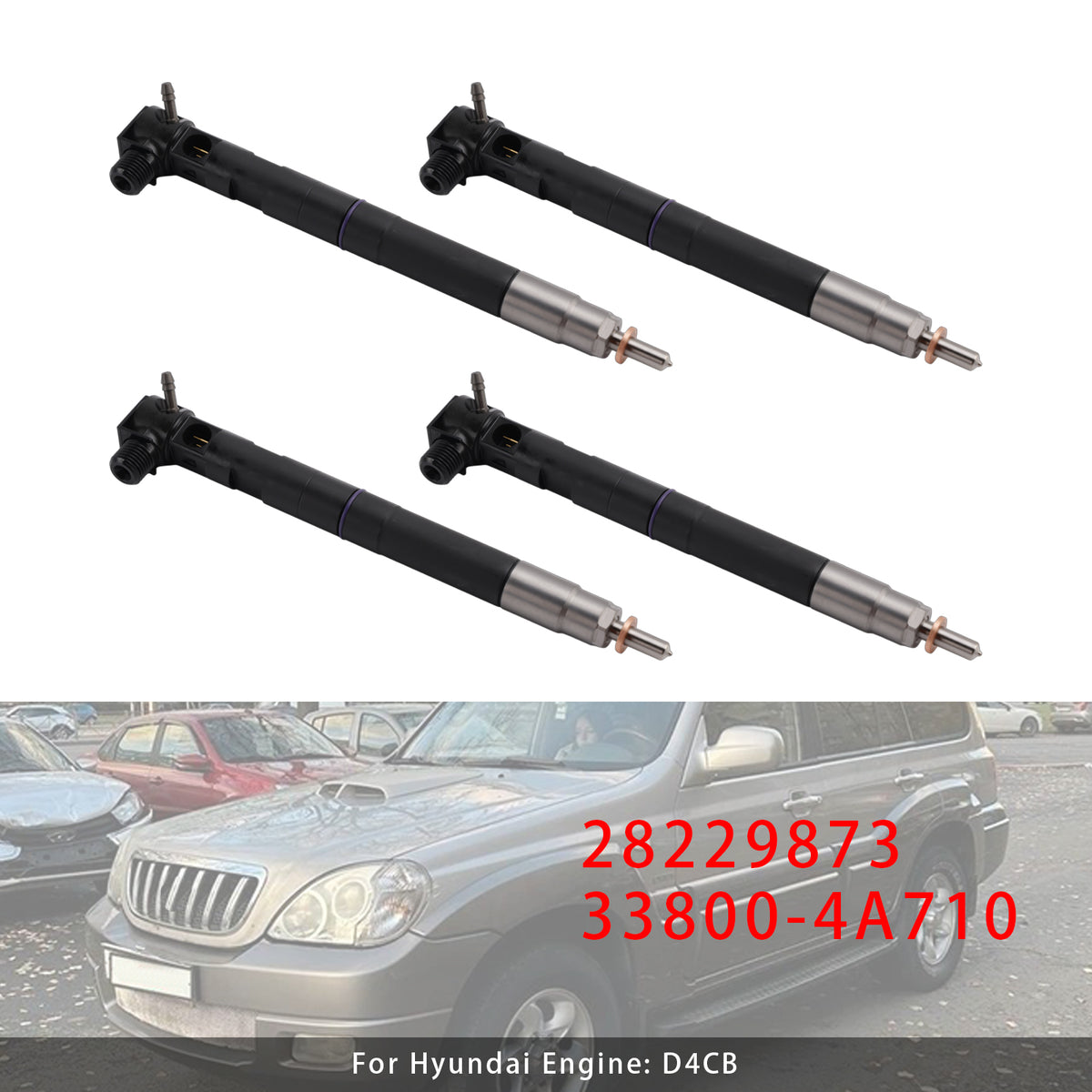 Hyundai KIA H1 2.5 CRDi Kia 28229873 33800-4A710 4PCS Common Rail Injector