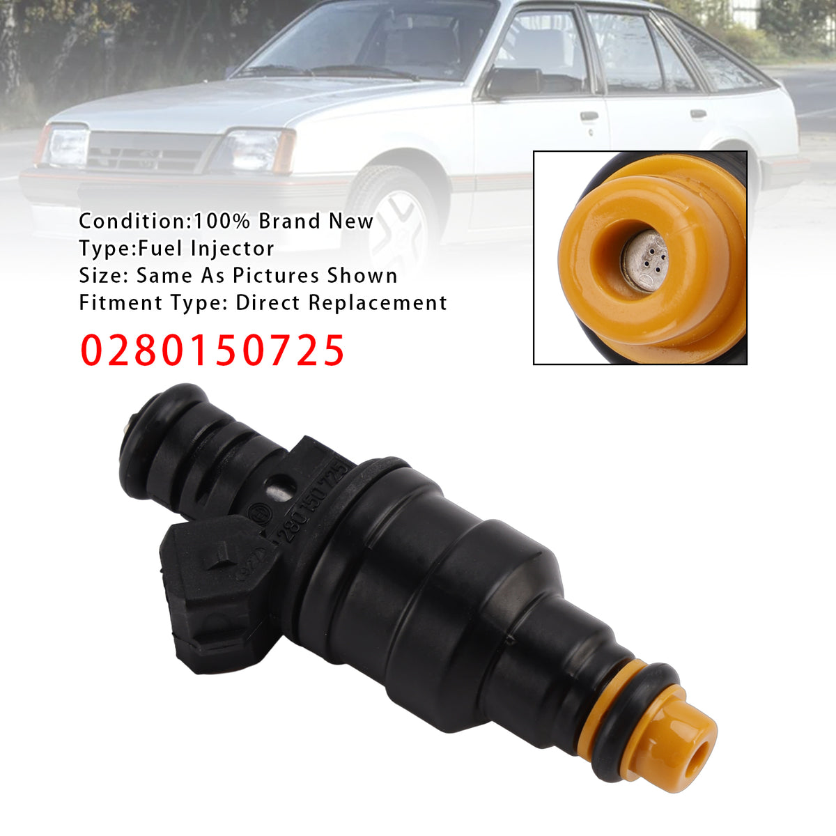 Opel Ascona Kadett Vauxhall Peugeot Volvo 0280150725 1PCS Fuel Injector