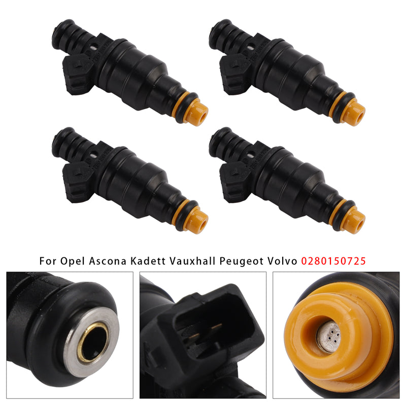 Opel Ascona Kadett Vauxhall Peugeot Volvo 0280150725 4PCS Fuel Injector