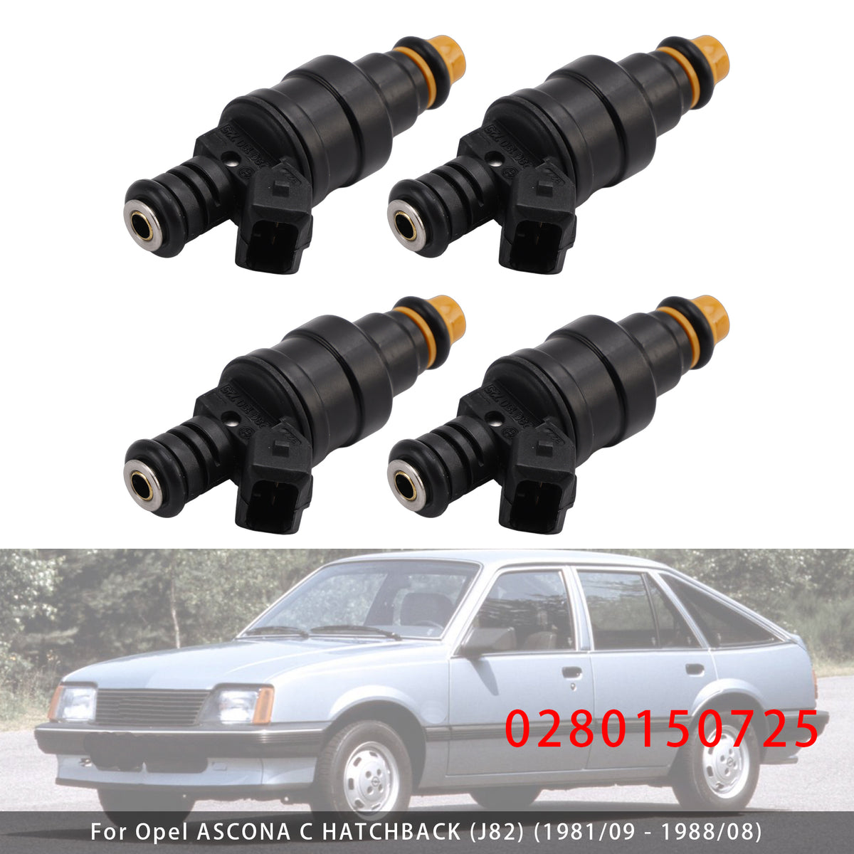 Opel Ascona Kadett Vauxhall Peugeot Volvo 0280150725 4PCS Fuel Injector