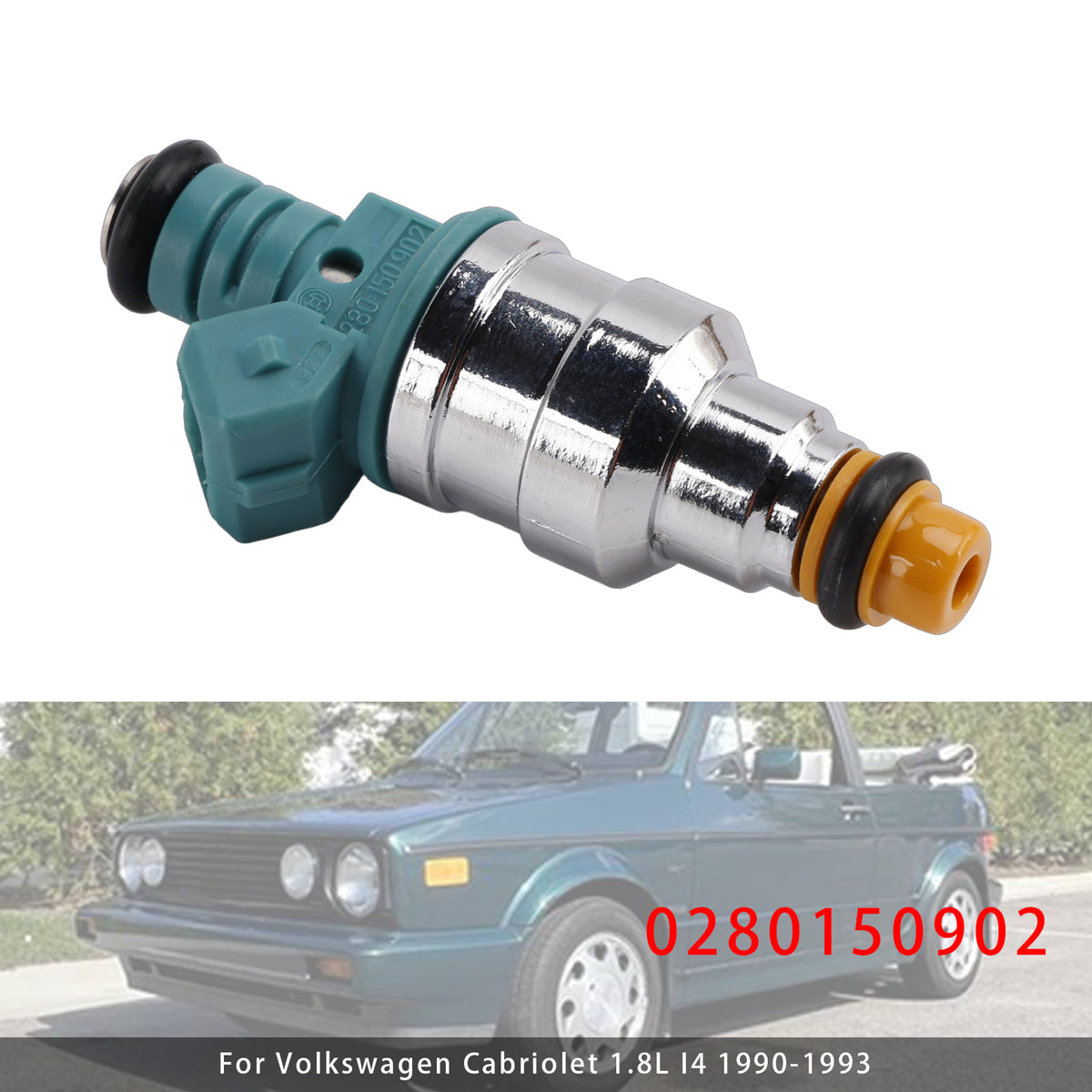Volkswagen Golf Cabriolet Jetta Fox 1.8L I4 0280150902 1PCS Fuel Injector