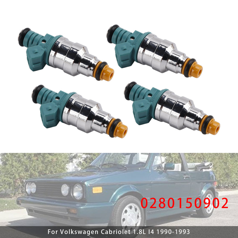 Volkswagen Golf Cabriolet Jetta Fox 1.8L I4 0280150902 4PCS Fuel Injector