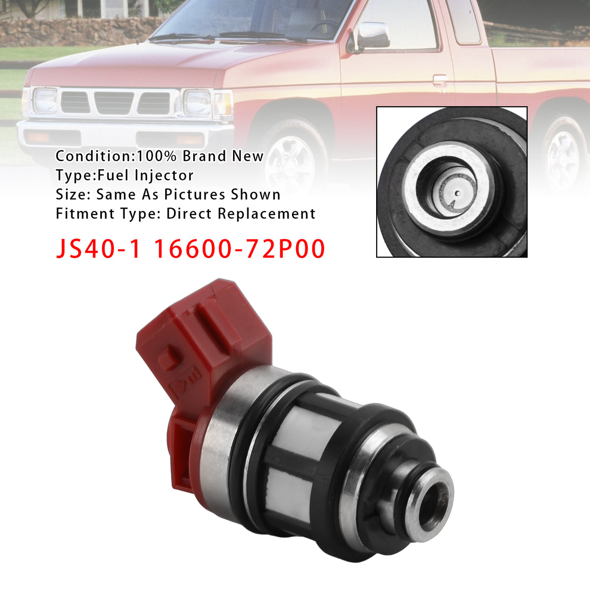 Nissan D21 XE Pickup 2.4L 1993-1995 JS40-1 16600-72P00 1PCS Fuel Injector