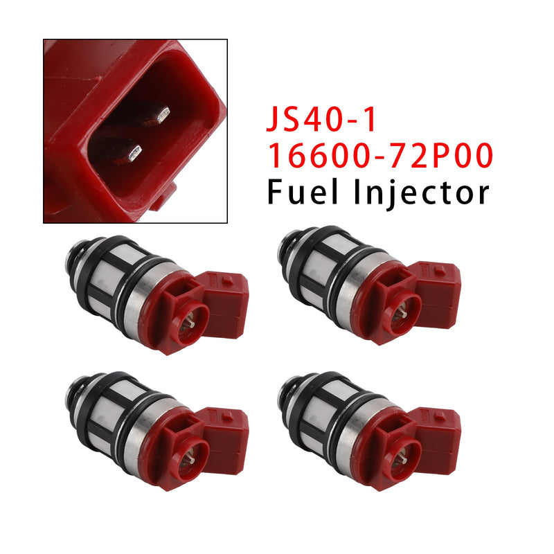 4Pcs JS40-1 16600-72P00 Fuel Injector For Nissan D21 XE Pickup 2.4L 93-95
