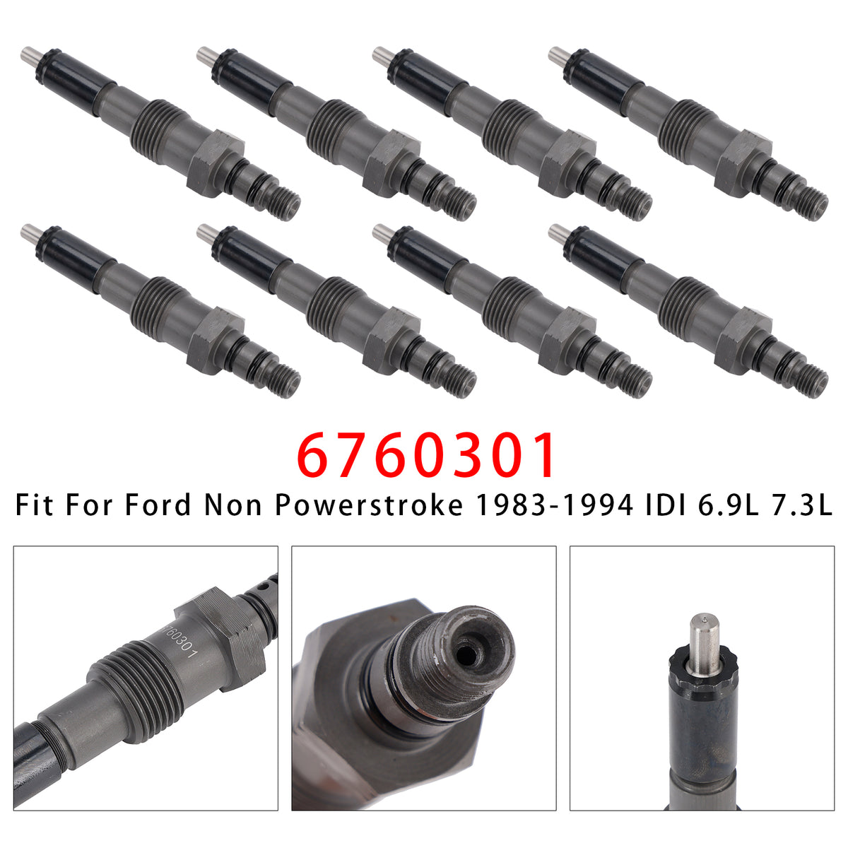 Ford Non Powerstroke Diesel 1983-1994 IDI 6.9L 7.3L 6760301 8PCS Fuel Injector