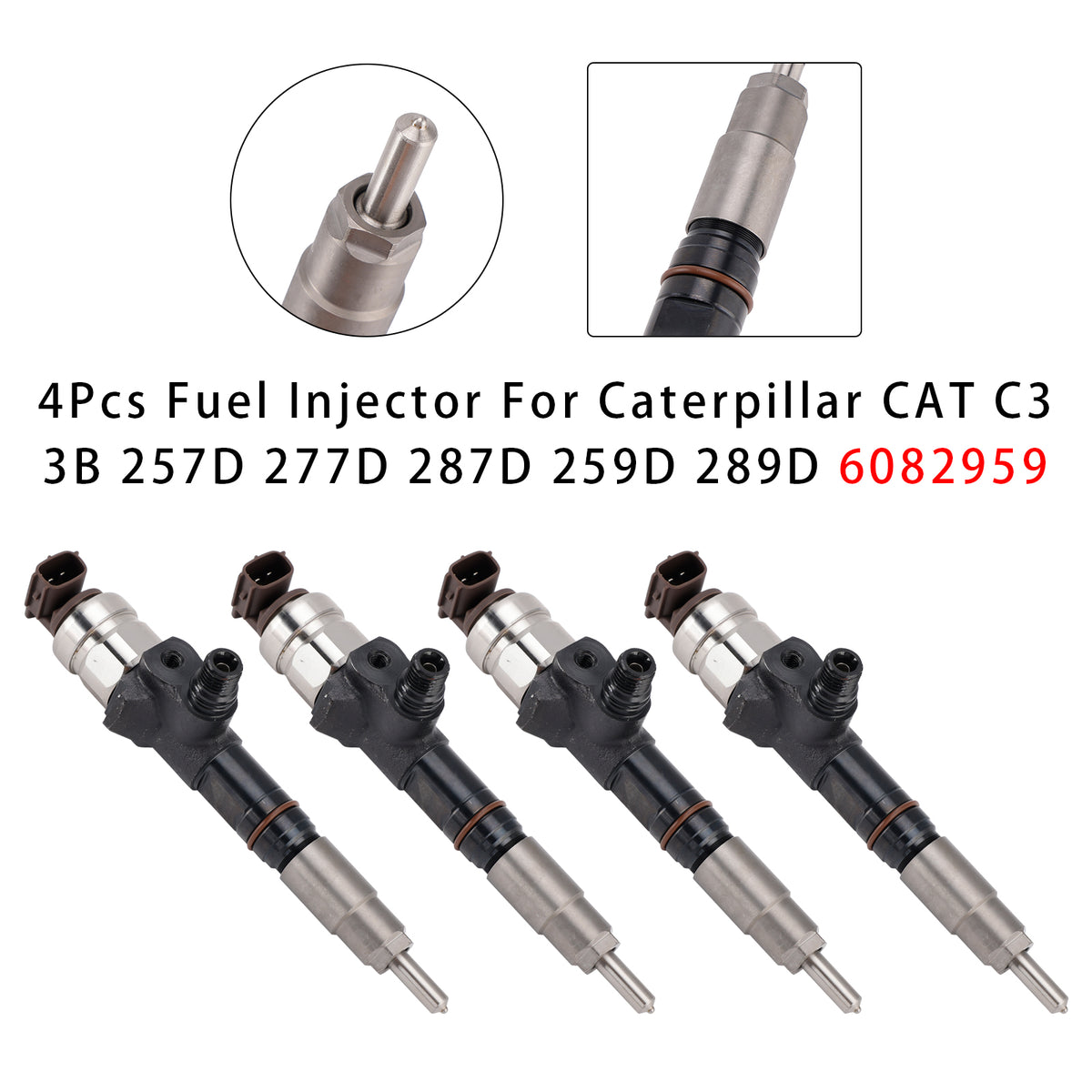 Caterpillar CAT C3.3B 257D 277D 287D 259D 289D 6082959 4PCS Fuel Injector