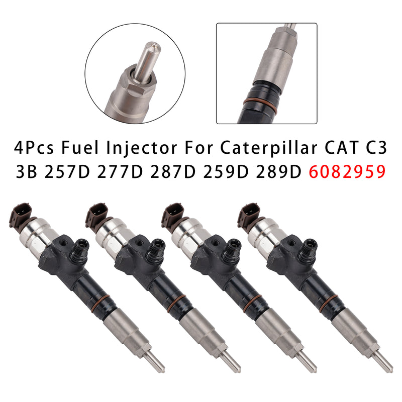Caterpillar CAT C3.3B 257D 277D 287D 259D 289D 6082959 4PCS Fuel Injector