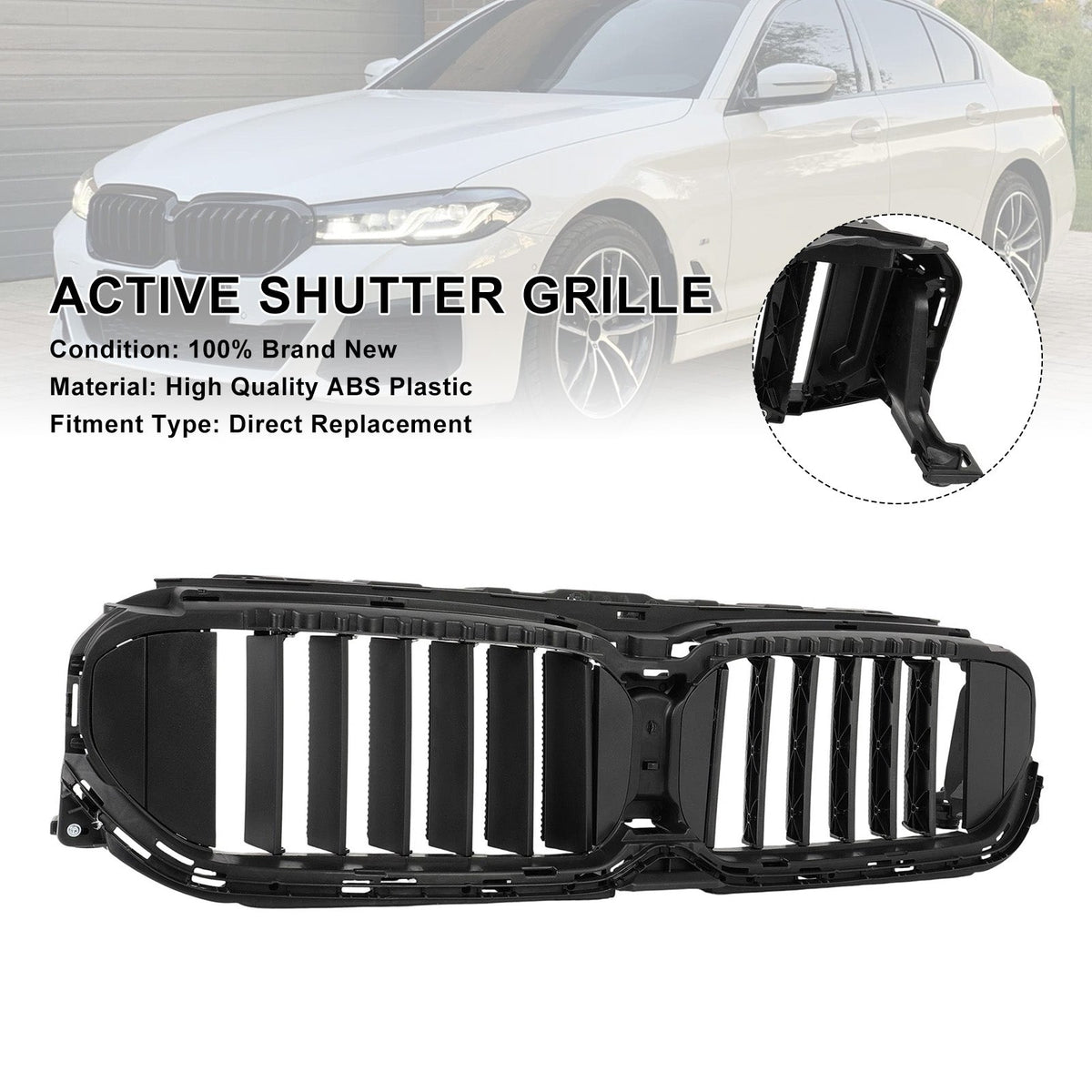 BMW 5 series G30 G31 2021-2023 Front Radiator Active Grille Air Shutter W/Motor 51119498612