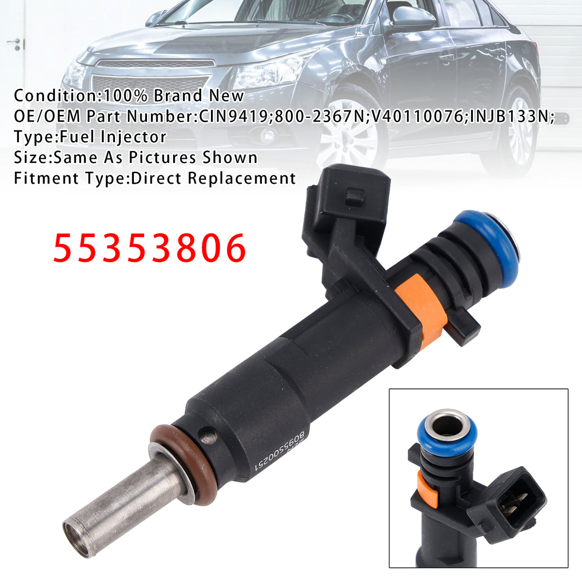 Vauxhall Astra Insignia A Chevrolet Cruze Trax 55353806 1PCS Fuel Injector