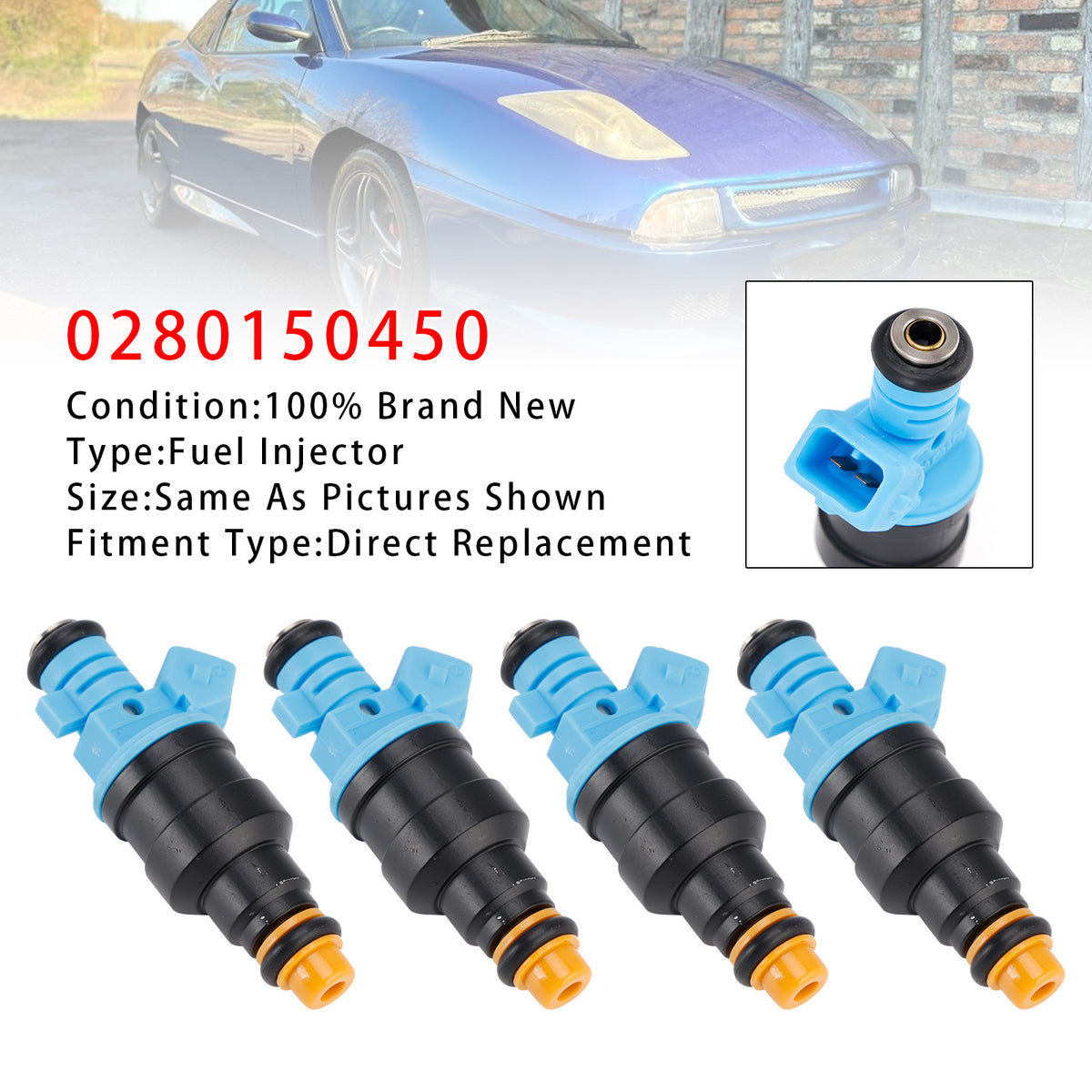 Fiat Lancia kappa Coupe 2.0 20V Turbo 0280150450 4PCS Fuel Injector