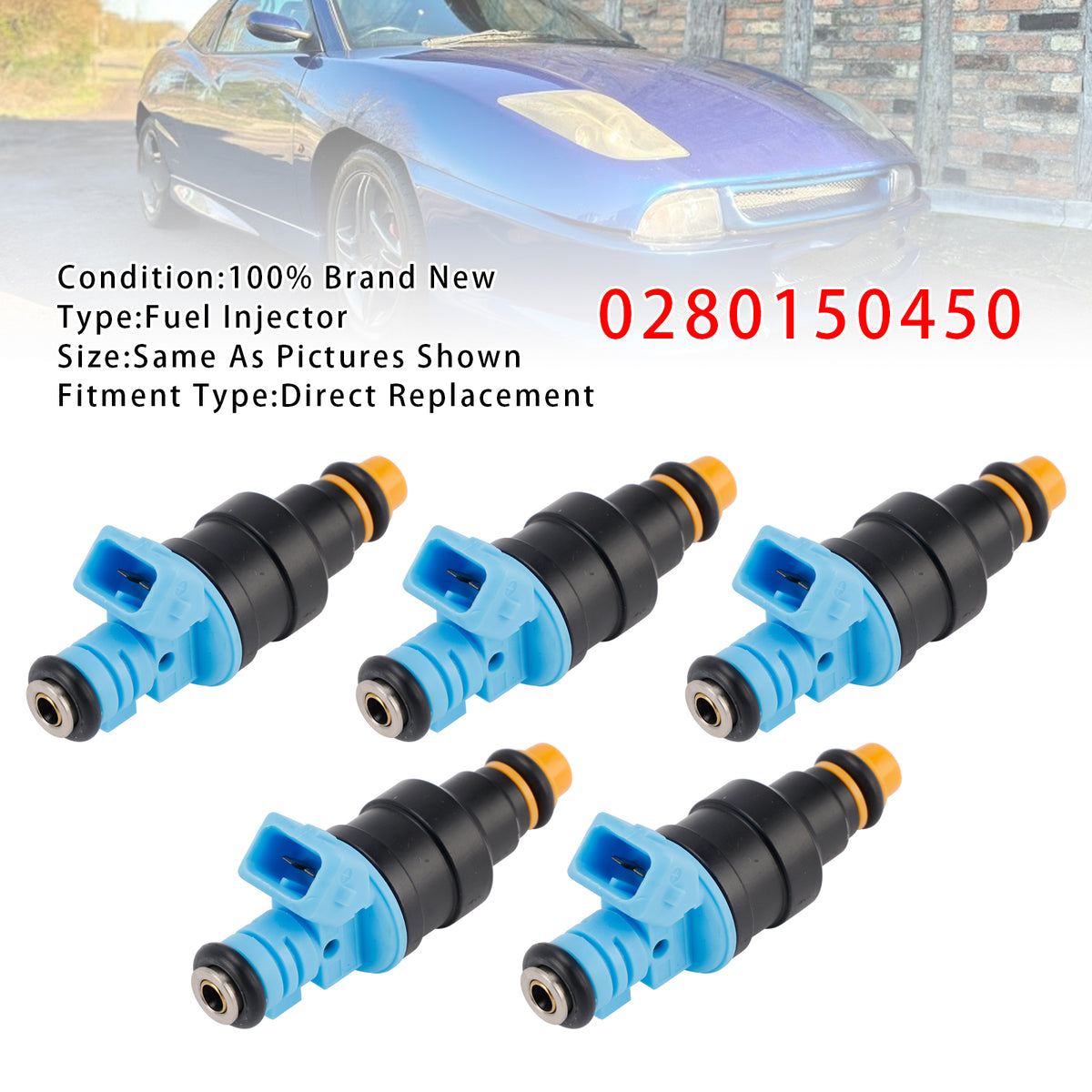 Fiat Lancia kappa Coupe 2.0 20V Turbo 0280150450 5Pcs Fuel Injector