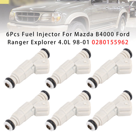 Mazda B4000 Ford Ranger Explorer 4.0L 1998-2001 0280155962 6PCS Fuel Injector