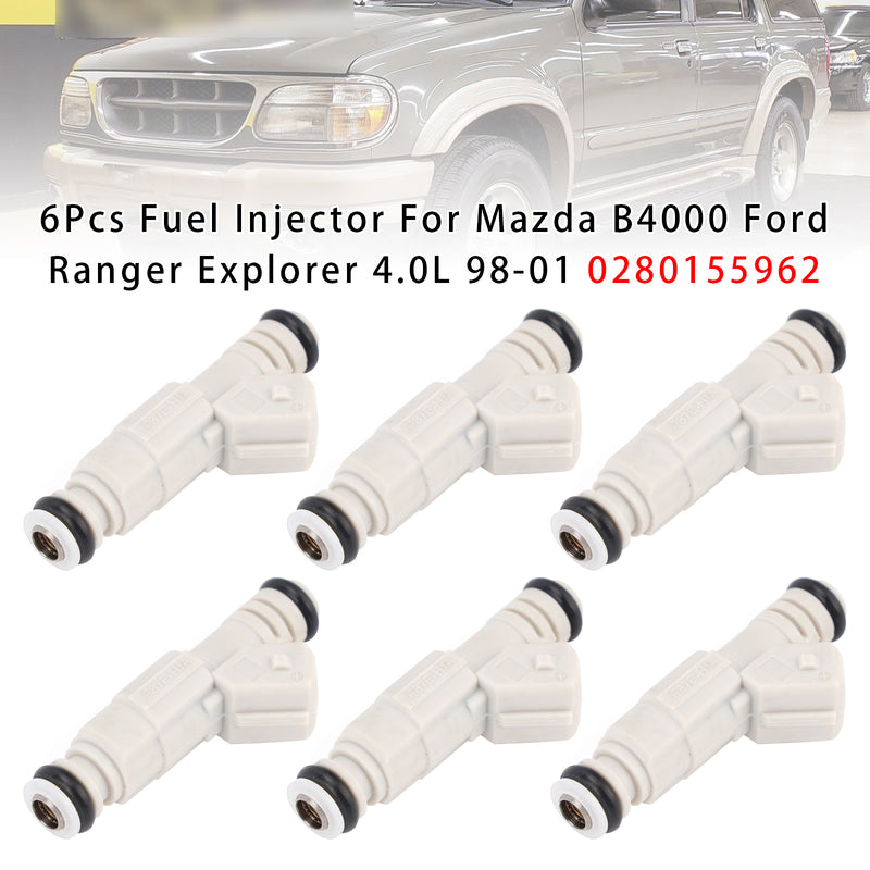 Mazda B4000 Ford Ranger Explorer 4.0L 1998-2001 0280155962 6PCS Fuel Injector