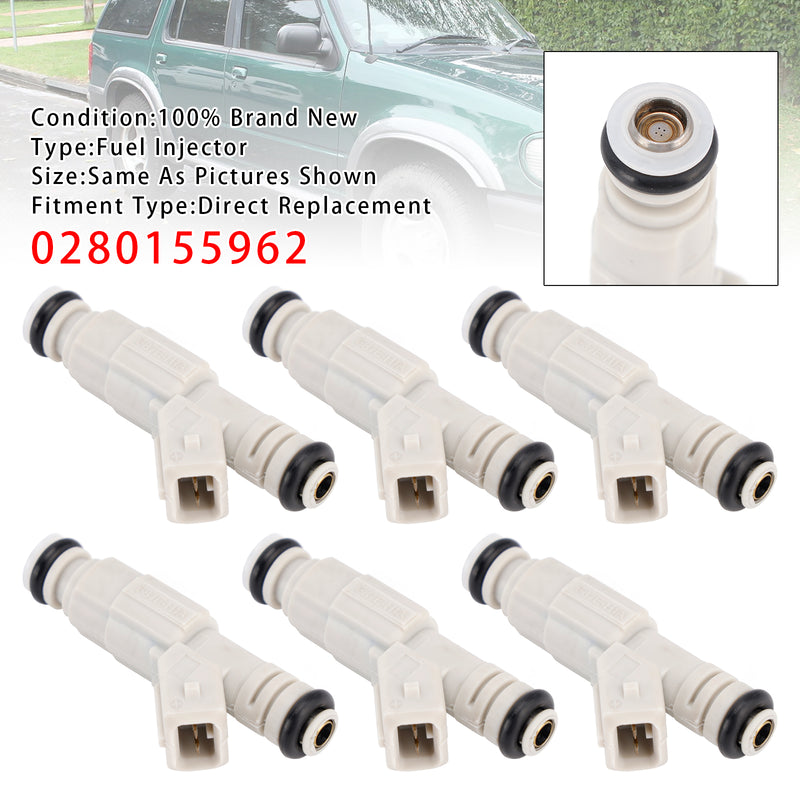Mazda B4000 Ford Ranger Explorer 4.0L 1998-2001 0280155962 6PCS Fuel Injector