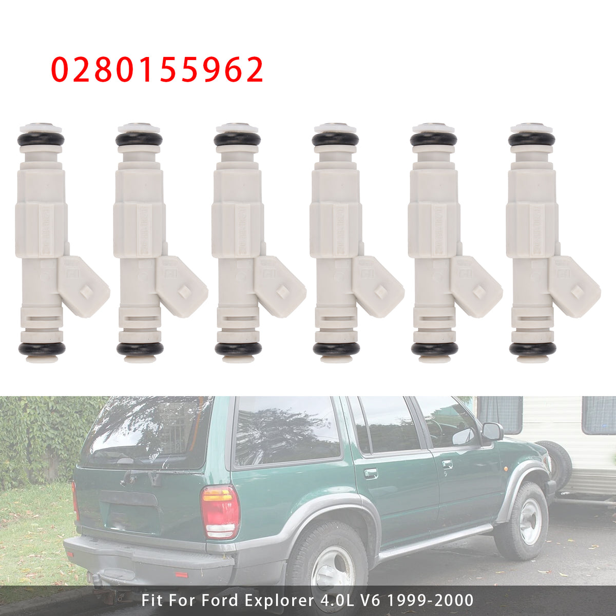 Mazda B4000 Ford Ranger Explorer 4.0L 1998-2001 0280155962 6PCS Fuel Injector