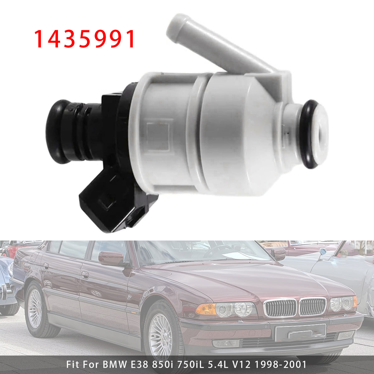 BMW E38 850i 750iL 5.4L V12 1998-2001 1435991 1PCS Fuel Injector