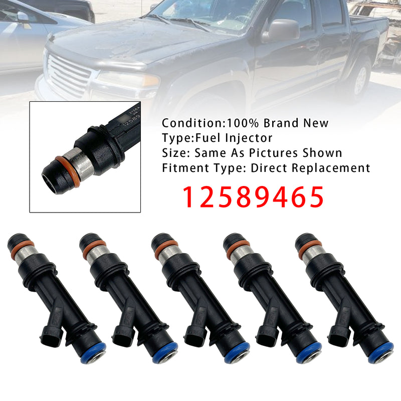 Chevrolet Colorado Isuzu GMC Canyon Hummer H3 L5 12589465 5Pcs Fuel Injector