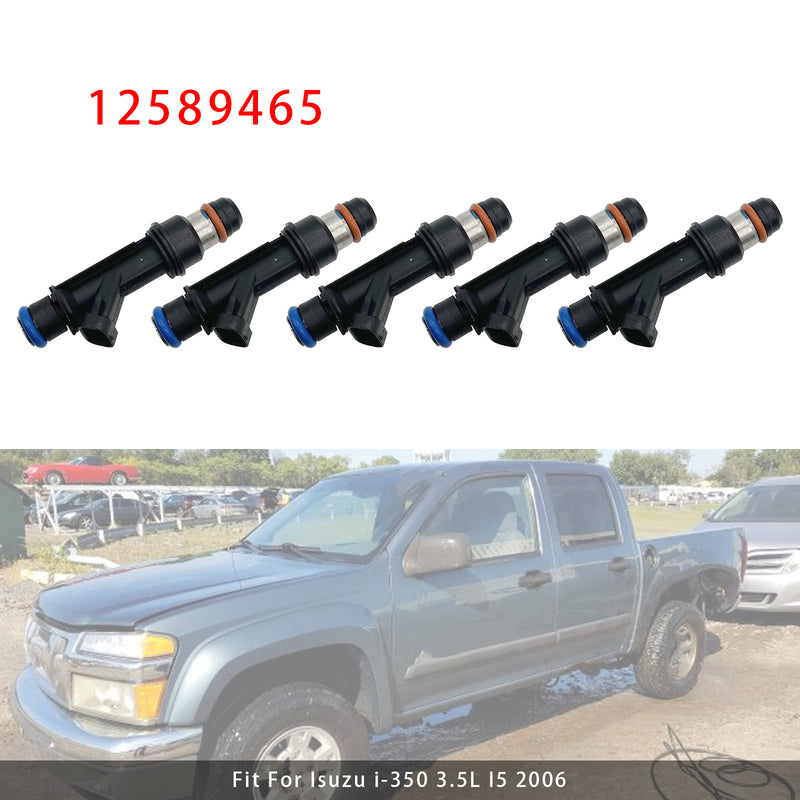 Chevrolet Colorado Isuzu GMC Canyon Hummer H3 L5 12589465 5Pcs Fuel Injector