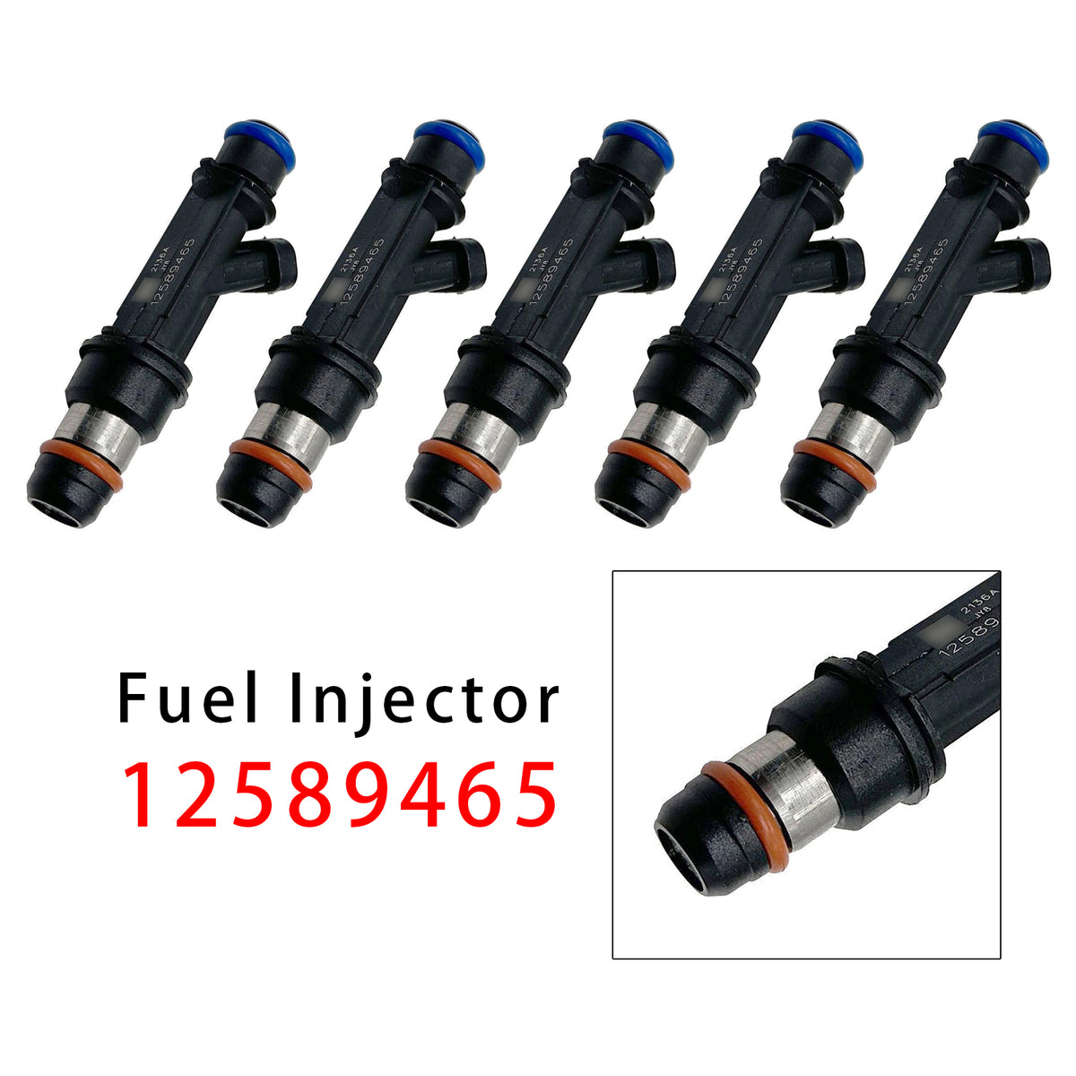 Chevrolet Colorado Isuzu GMC Canyon Hummer H3 L5 12589465 5Pcs Fuel Injector