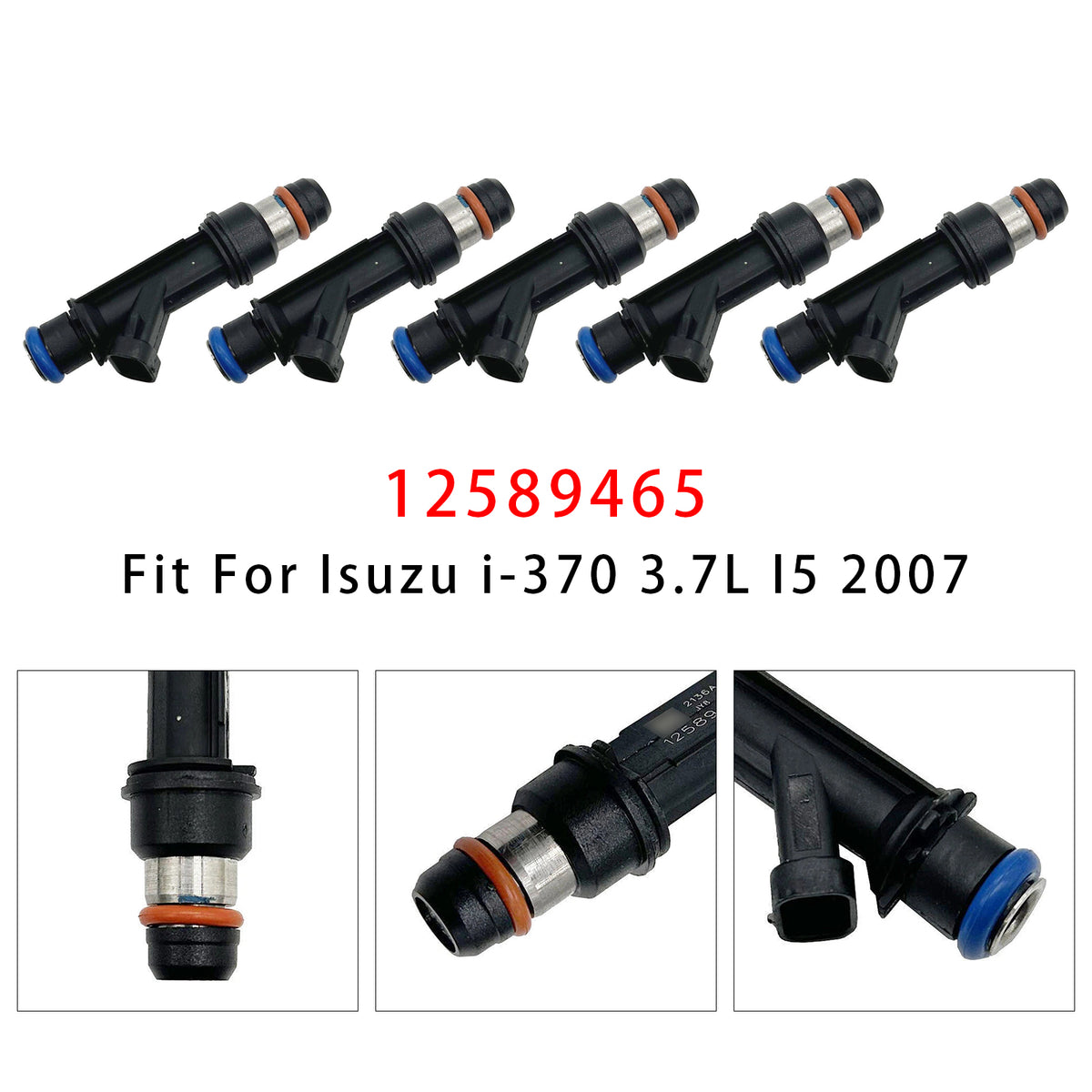 Chevrolet Colorado Isuzu GMC Canyon Hummer H3 L5 12589465 5Pcs Fuel Injector