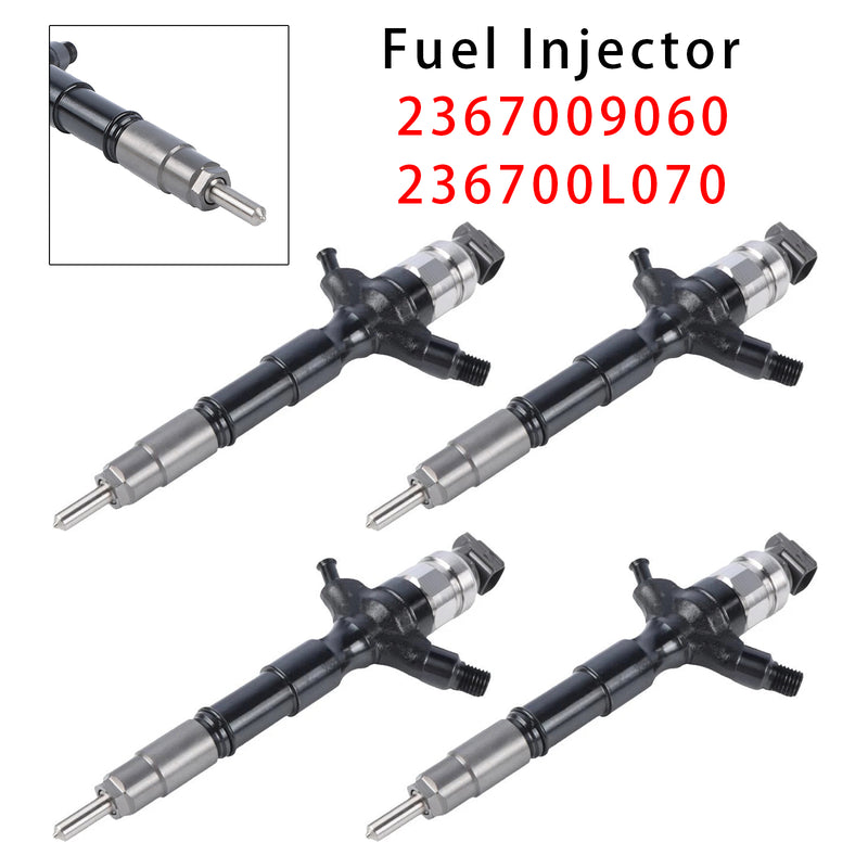 Toyota Hilux Hiace 2KD-FTV 2.5L 2367009060 236700L070 4PCS Fuel Injector