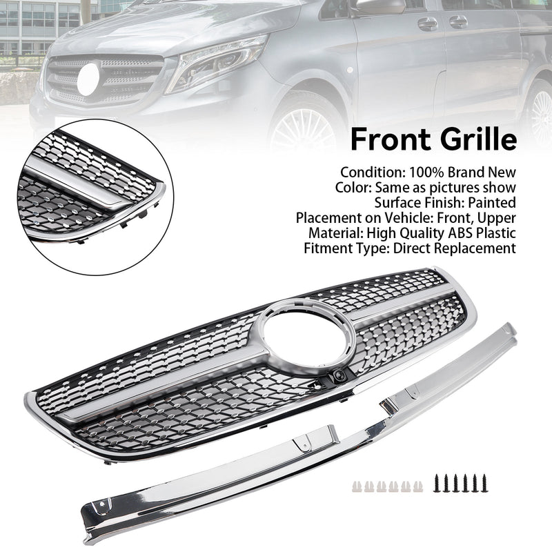 Mercedes Vito W447 2015-2019 GT Stlye Diamond Front Bumper Grill Grille