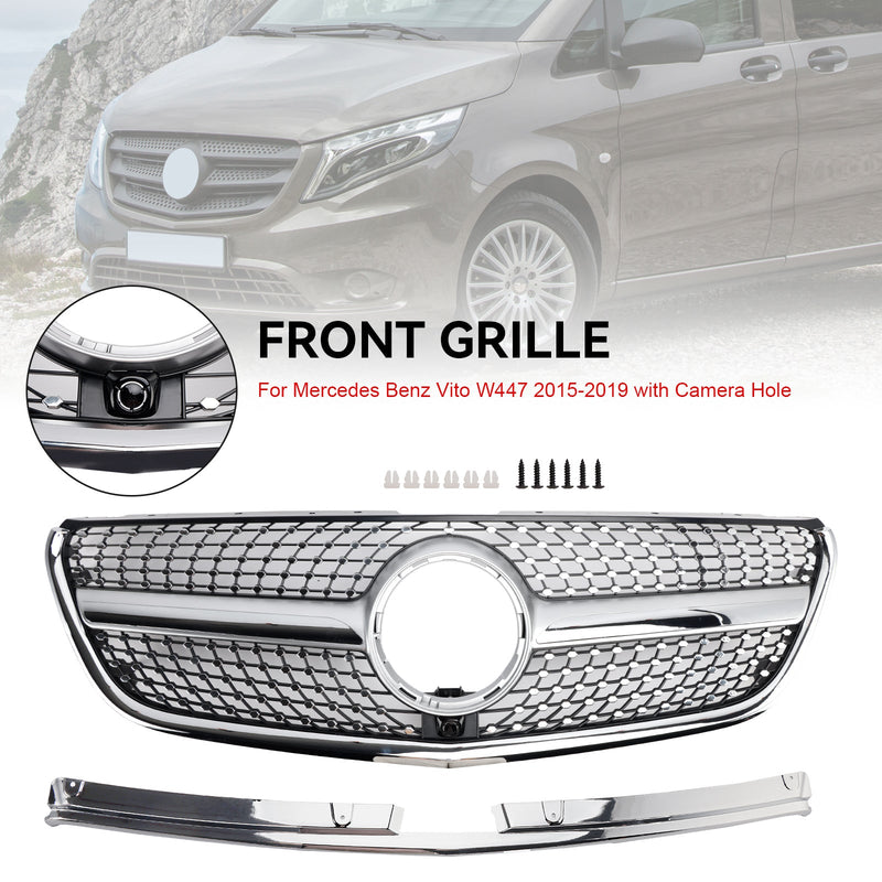 Mercedes Vito W447 2015-2019 GT Stlye Diamond Front Bumper Grill Grille