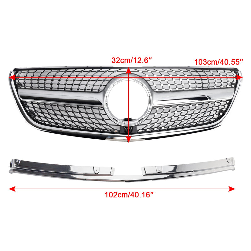 Mercedes Vito W447 2015-2019 GT Stlye Diamond Front Bumper Grill Grille