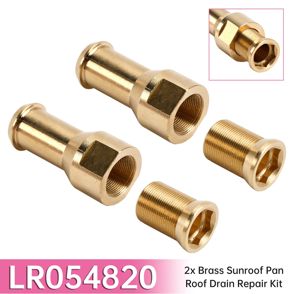2x Brass Sunroof Pan Roof Drain Repair Kit for Land Rover Range Rover LR054820