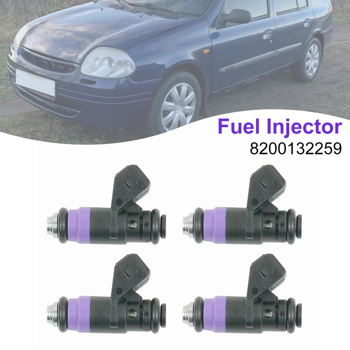 Renault Clio Laguna Megane Scénic 1.4 1.6 8200132259 4PCS Fuel Injector