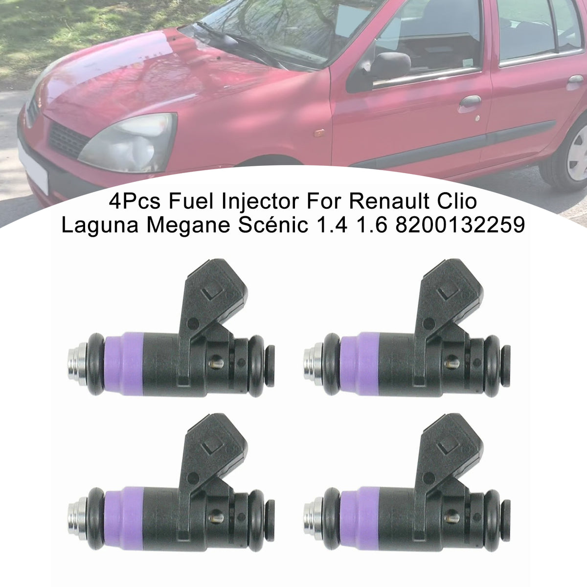 Renault Clio Laguna Megane Scénic 1.4 1.6 8200132259 4PCS Fuel Injector