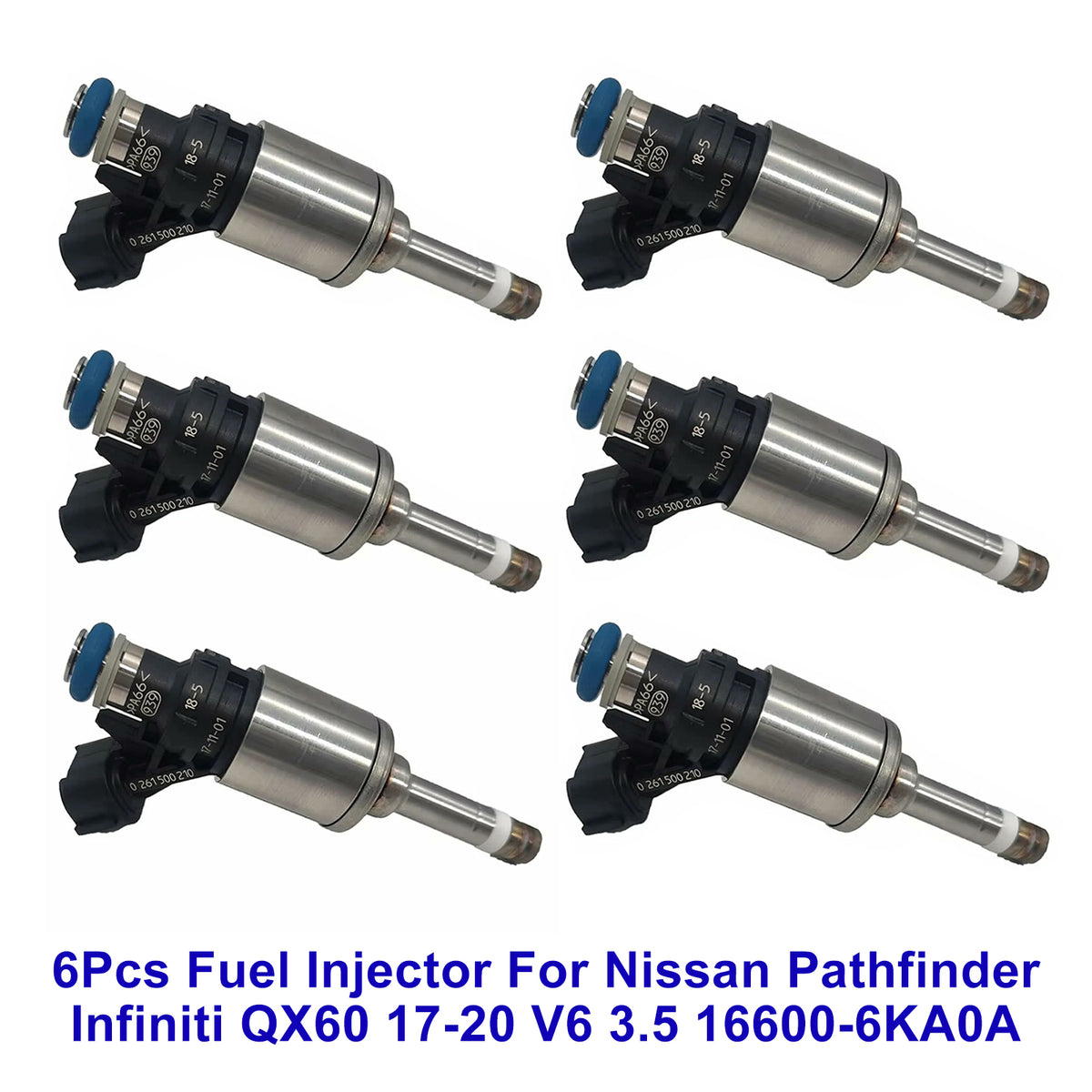 Nissan Pathfinder Infiniti QX60 2017-2020 V6 3.5 16600-6KA0A 6PCS Fuel Injector